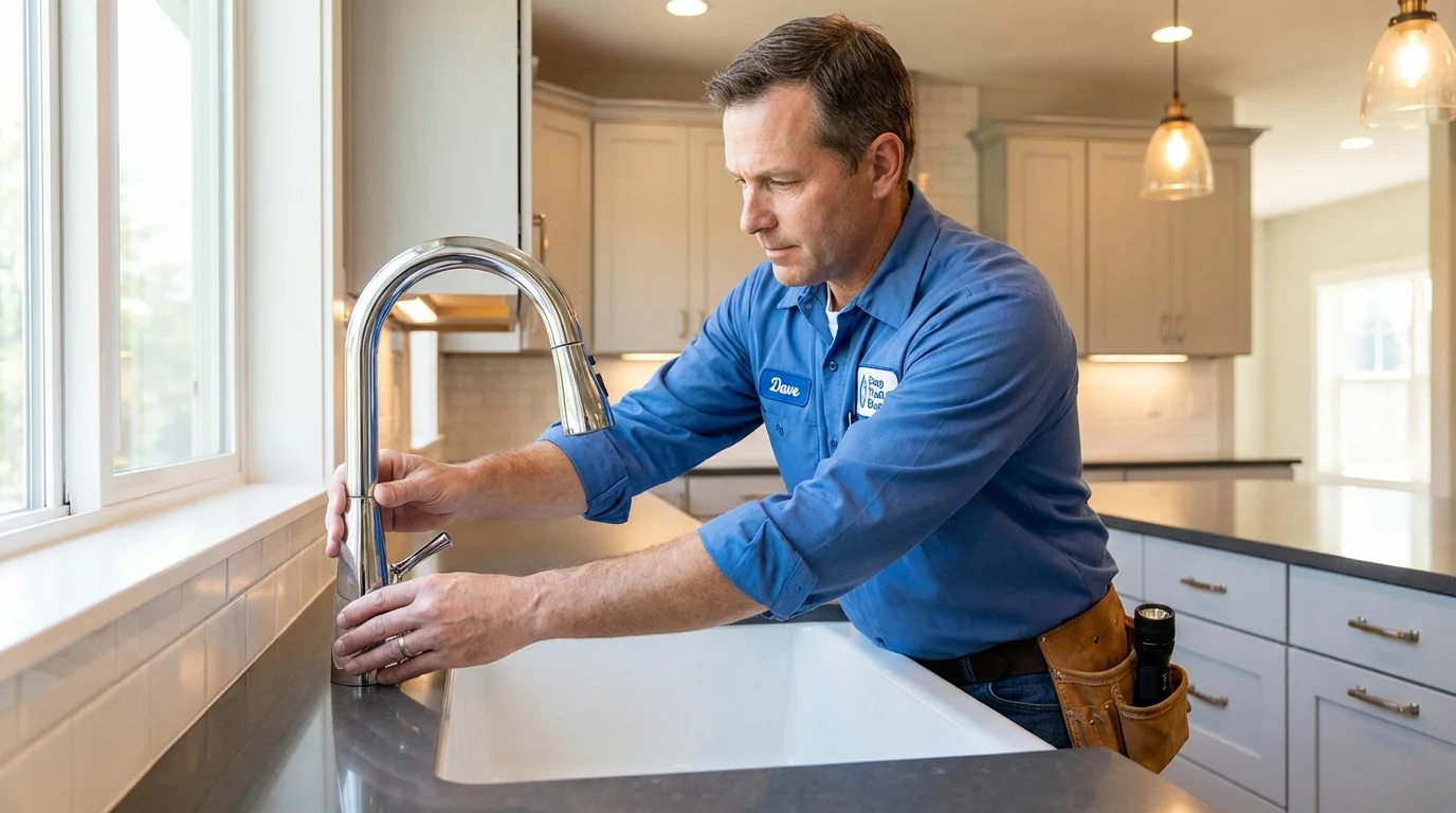 Kitchen faucet installation by Johns Plumbing LLC in Mullens